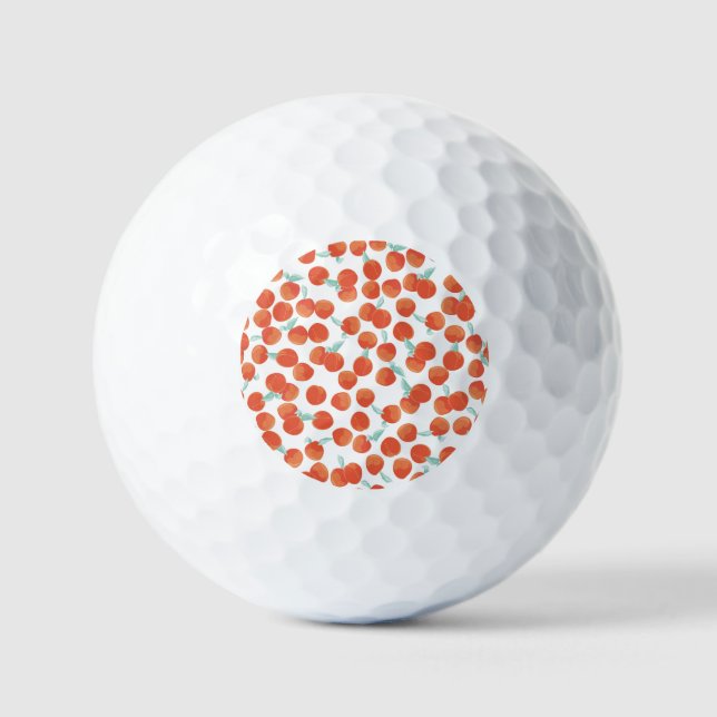 Seamless peach fruits, summer pattern. golf balls (Front)