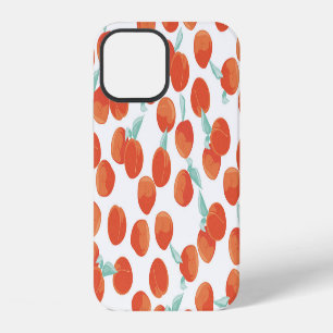 Seamless peach fruits, summer pattern. iPhone 12 case