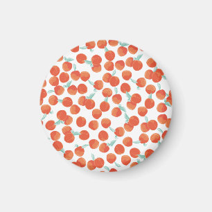 Seamless peach fruits, summer pattern. magnet