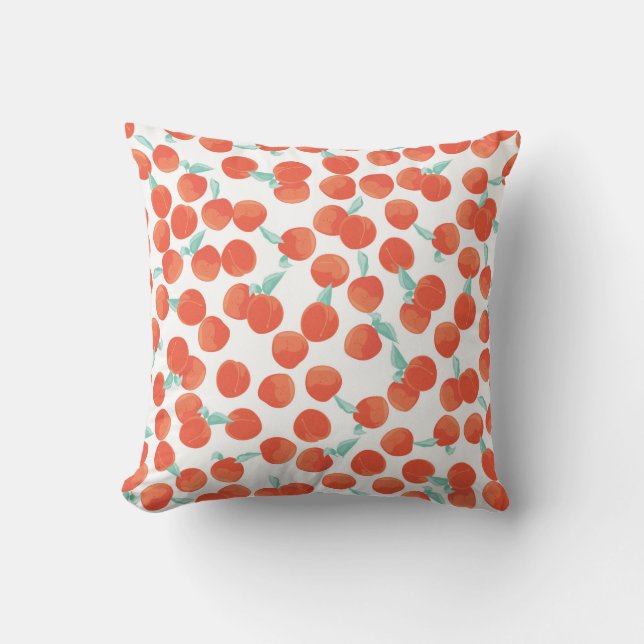 Seamless peach pattern with fruits background. Sum Cushion (Front)