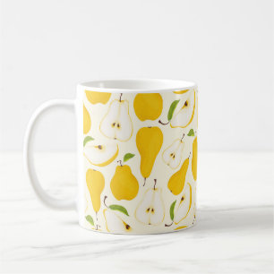Seamless pear pattern. Different pears whole fruit Coffee Mug