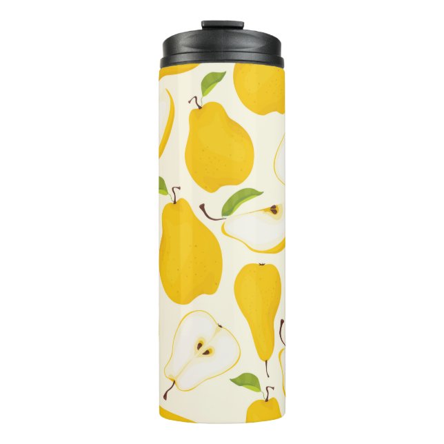 Seamless pear pattern. Different pears whole fruit Thermal Tumbler (Front)