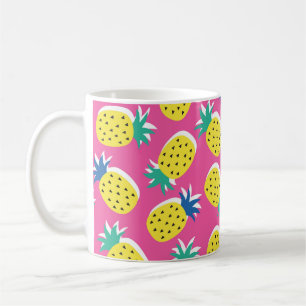 seamless pineapple fruit crazy colours pattern. C Coffee Mug