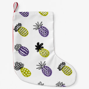 Seamless pineapple pattern small christmas stocking