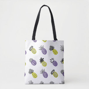 Seamless pineapple pattern tote bag
