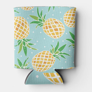 Seamless Pineapple Pattern Tropical Print Can Cooler