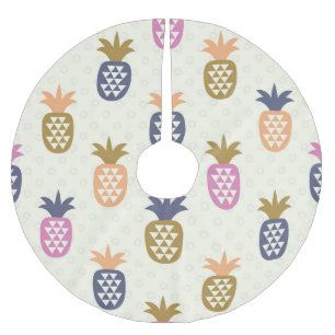 Seamless Pineapples Vintage Pattern Design Brushed Polyester Tree Skirt