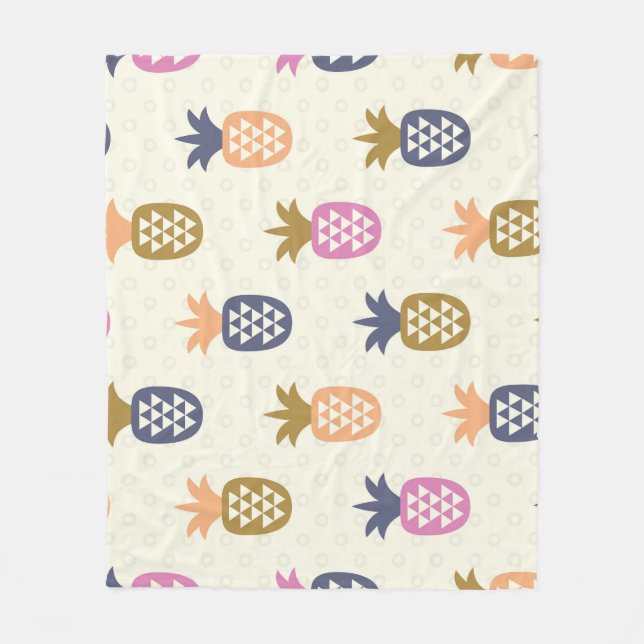 Seamless Pineapples Vintage Pattern Design Fleece Blanket (Front)