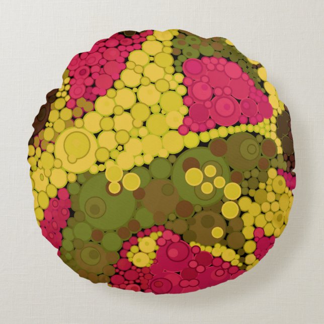 Seamless pointillism hand painted circles round sh cushion (Front)