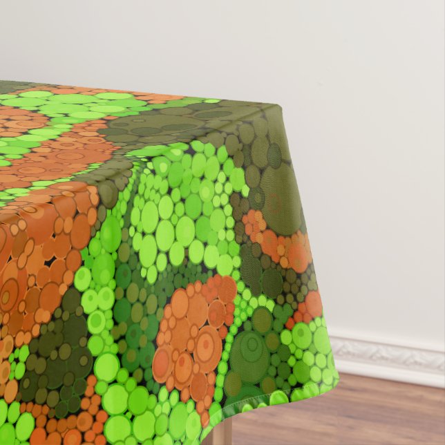 Seamless pointillism hand painted circles round sh tablecloth (In Situ)