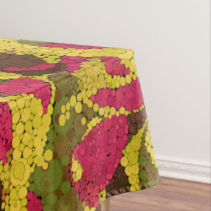 Seamless pointillism hand painted circles round sh tablecloth