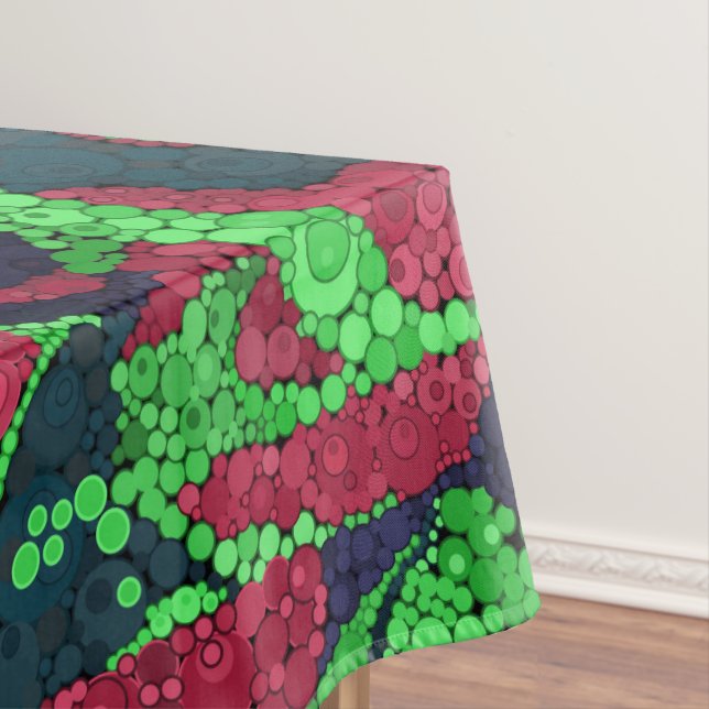 Seamless pointillism hand painted circles round sh tablecloth (In Situ)