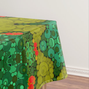 Seamless pointillism hand painted circles round sh tablecloth