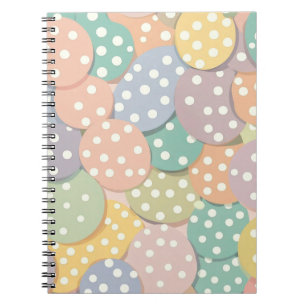 Seamless Polka Dot Pattern in Pastel Colors Notebook