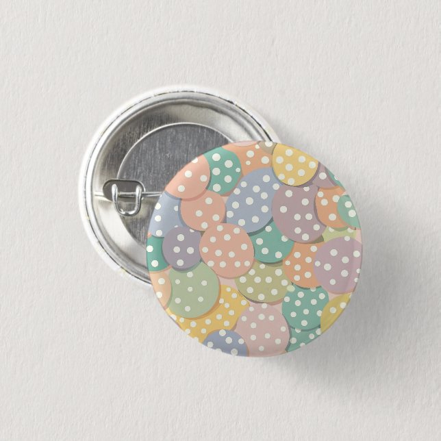 Seamless Polka Dot Pattern in Pastel Colours 3 Cm Round Badge (Front & Back)