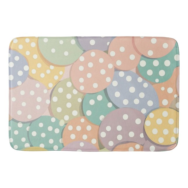 Seamless Polka Dot Pattern in Pastel Colours Bath Mat (Front)