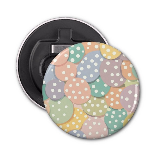 Seamless Polka Dot Pattern in Pastel Colours Bottle Opener (Front)