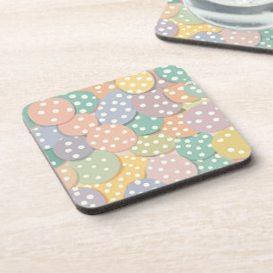 Seamless Polka Dot Pattern in Pastel Colours Coaster