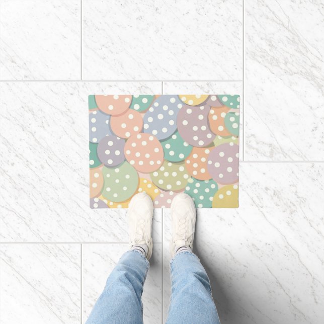 Seamless Polka Dot Pattern in Pastel Colours Doormat (Indoor)