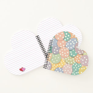 Seamless Polka Dot Pattern in Pastel Colours Notebook