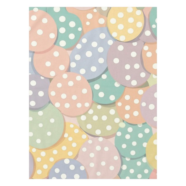 Seamless Polka Dot Pattern in Pastel Colours Tablecloth (Front)