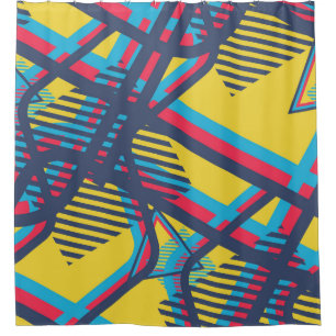 Seamless Pop Art Pattern. Abstract Color Texture w Shower Curtain