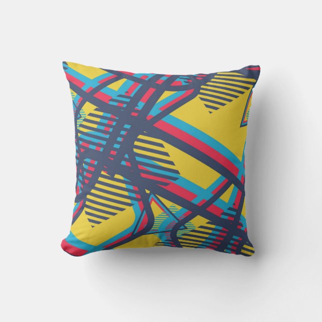 Seamless Pop Art Pattern. Abstract Colour Texture  Cushion (Front)