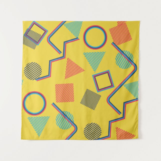 Seamless Pop Art Pattern. Abstract Colourful Textu Tapestry (Front)