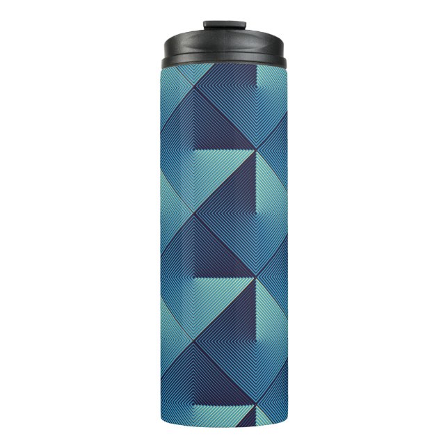 Seamless pop art pattern of lined rhombuses thermal tumbler (Front)