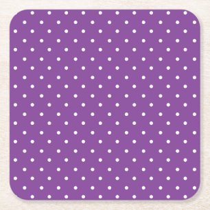 Seamless purple background polka dot pattern square paper coaster