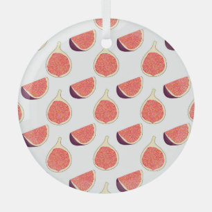 Seamless purple fig: colorful pattern glass tree decoration