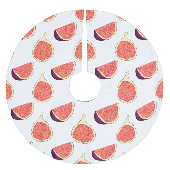 Seamless purple fig: colourful pattern brushed polyester tree skirt (Front)