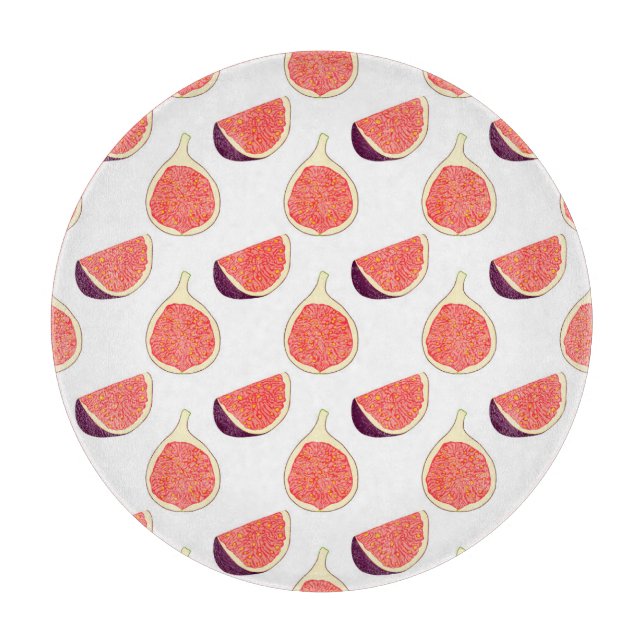 Seamless purple fig: colourful pattern cutting board (Front)
