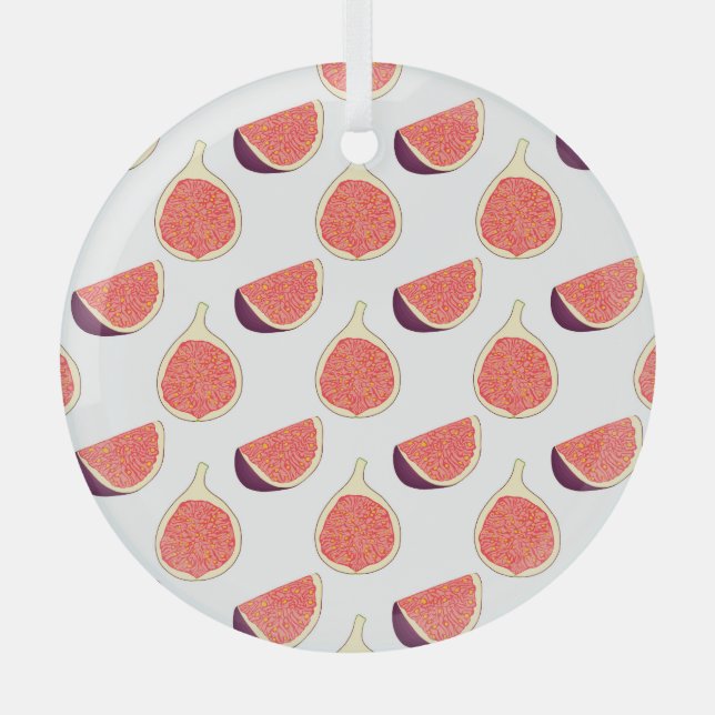 Seamless purple fig: colourful pattern glass tree decoration (Front)