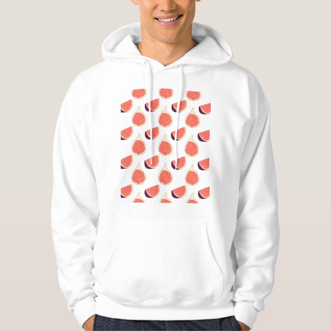 Seamless purple fig: colourful pattern hoodie (Front)