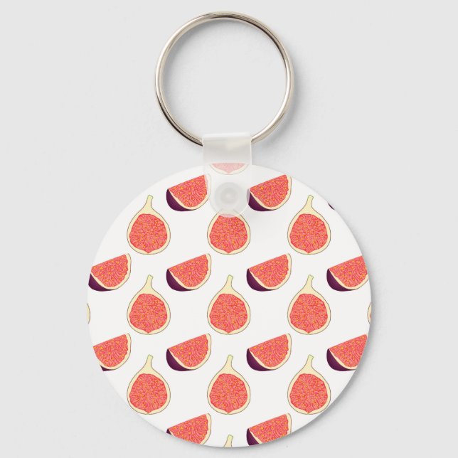 Seamless purple fig: colourful pattern key ring (Front)