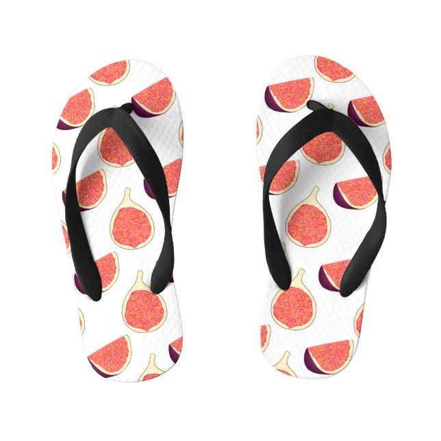 Seamless purple fig: colourful pattern kid's thongs (Footbed)