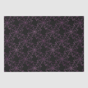Seamless Purple Foil and Black Cobwebs Halloween Tissue Paper