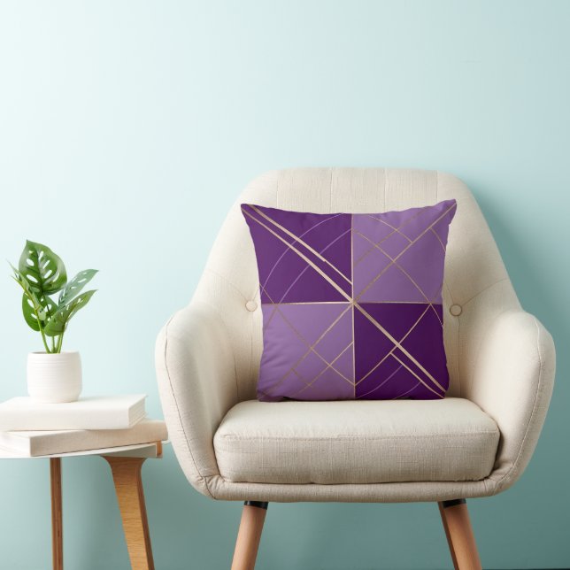 Seamless purple Grid Pattern Throw Pillow (Chair)