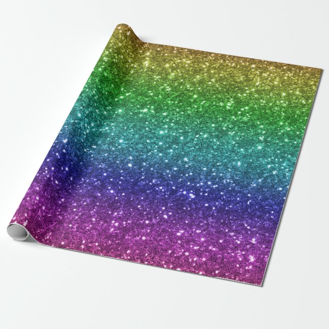 Seamless Rainbow Glitter-1 Wrapping Paper (Unrolled)