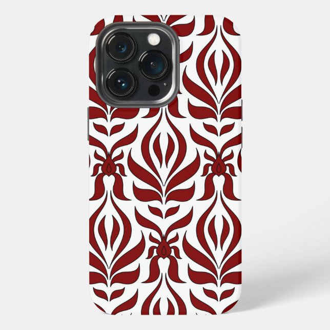 Seamless Red and White Pattern Design  iPhone Case (Back)