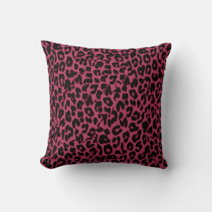 Seamless red animal skin texture of leopard cushion