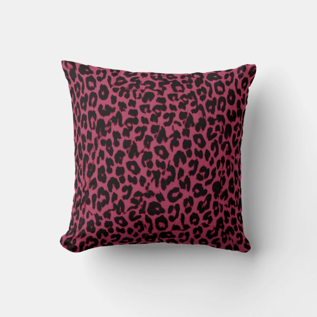 Seamless red animal skin texture of leopard cushion (Front)