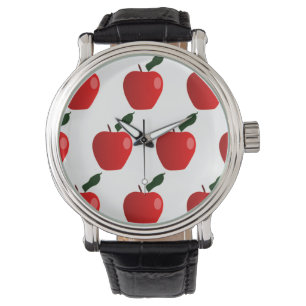 Seamless Red Apple Background Watch