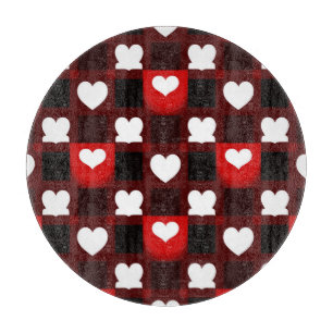 Seamless Red Heart Pattern Background Cutting Board