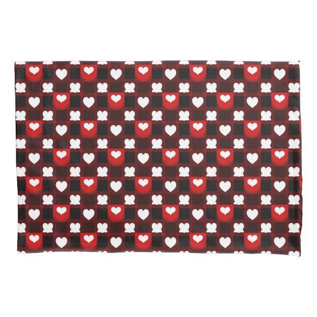 Seamless Red Heart Pattern Background Pillowcase (Front)