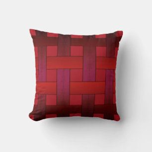 Seamless red silk lined striped pattern modern abs cushion
