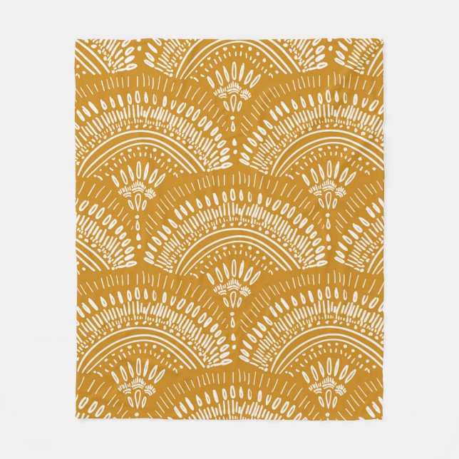 seamless repeat, abstract bohemian geometric patte fleece blanket (Front)
