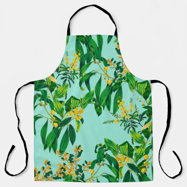 Seamless repeat design made with tropical leaves d apron (Front)