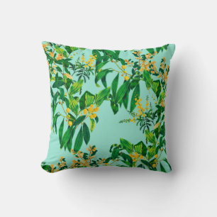 Seamless repeat design made with tropical leaves d cushion